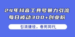 24年抖音工具号暴力引流,每日被动300+创业粉,创业粉捷径,卷死同行【揭秘】-互联网资源大全网