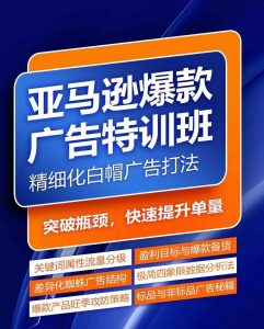 亚马逊爆款广告特训班,快速掌握亚马逊关键词库搭建方法,有效优化广告数据并提升旺季销量-互联网资源大全网
