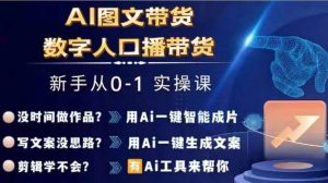 Ai图文带货+数字人口播带货,从0~1实操体系课-互联网资源大全网