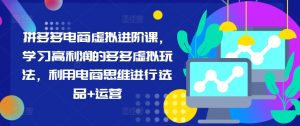 拼多多电商虚拟进阶课,学习高利润的多多虚拟玩法,利用电商思维进行选品+运营(更新)-第一资源库