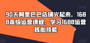 90天阿里巴巴店铺火起来,1688高级运营课程,学习1688运营核心技能-第一资源库