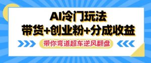 AI冷门玩法，带货+创业粉+分成收益，带你弯道超车，实现逆风翻盘【揭秘】-互联网资源大全网