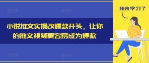 小说推文实操改爆款开头，让你的推文视频更容易成为爆款-互联网资源大全网