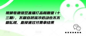 视频号微信豆直播打品陪跑营(十三期),做不自流然冷动启也不不做私域,接直通付过费拿结果-互联网资源大全网