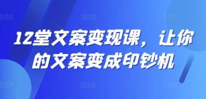 12堂文案变现课,让你的文案变成印钞机-互联网资源大全网