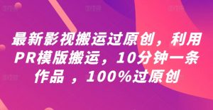 最新影视搬运过原创,利用PR模版搬运,10分钟一条作品 ,100%过原创【教程+PR模板】-互联网资源大全网