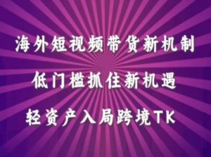海外短视频Tiktok带货新机制,低门槛抓住新机遇,轻资产入局跨境TK-互联网资源大全网
