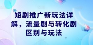 短剧推广新玩法详解，流量剧与转化剧区别与玩法-互联网资源大全网