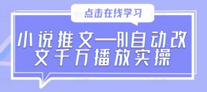小说推文—AI自动改文千万播放实操-第一资源库