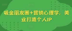 吸金朋友圈+营销心理学,美业打造个人IP-互联网资源大全网