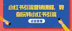 小红书引流营销课程,教你玩转小红书引流-第一资源库