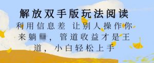 解放双手版玩法阅读,利用信息差让别人操作你来躺Z,管道收益才是王道,小白轻松上手【揭秘】-互联网资源大全网
