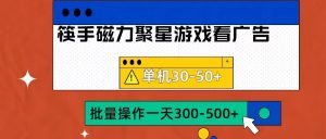 筷手磁力聚星4.0实操玩法,单机30-50+可批量放大【揭秘】-互联网资源大全网