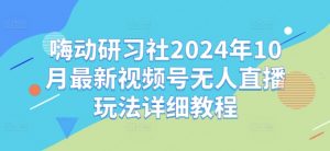 嗨动研习社2024年10月最新视频号无人直播玩法详细教程-互联网资源大全网