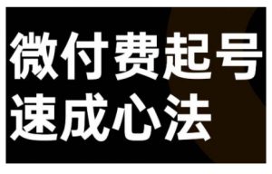 微付费起号速成课，视频号直播+抖音直播，微付费起号速成心法-互联网资源大全网