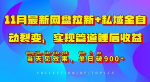 11月最新网盘拉新+私域全自动裂变,实现管道睡后收益,当天见效果,单日破900+-互联网资源大全网