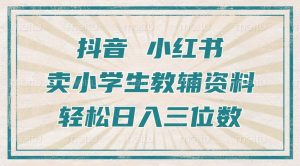 抖音小红书卖小学生教辅资料，操作简单，小白也能轻松上手，一个月利润1W+-第一资源库