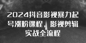 2024抖音影视暴力起号涨粉课程,影视剪辑搬运实战全流程-互联网资源大全网