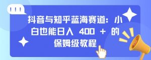 抖音与知乎蓝海赛道:小白也能日入 4张 的保姆级教程-互联网资源大全网