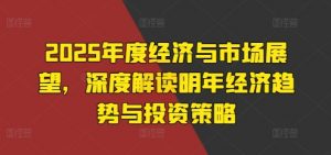 2025年度经济与市场展望,深度解读明年经济趋势与投资策略-互联网资源大全网