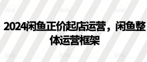 2024闲鱼正价起店运营，闲鱼整体运营框架-互联网资源大全网
