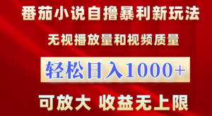 番茄小说自撸暴利新玩法,无视播放量,轻松日入1k,可放大,收益无上限【揭秘】-互联网资源大全网