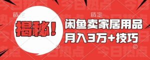 闲鱼卖家居用品月入过W+最新技巧闲鱼最新零基础教学,新手当天上手【揭秘】-互联网资源大全网