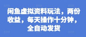 闲鱼虚拟资料玩法,两份收益,每天操作十分钟,全自动发货【揭秘】-第一资源库