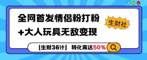 【生财36计】全网首发情侣粉打粉+大人玩具无敌变现-互联网资源大全网