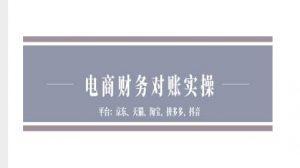 电商财务对账实操-京东天猫淘宝拼多多抖音电商财务对账-第一资源库
