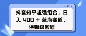 抖音知乎超强组合,日入4张, 蓝海赛道,保姆级教程-互联网资源大全网
