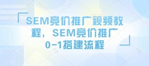 SEM竞价推广视频教程,SEM竞价推广0-1搭建流程-互联网资源大全网