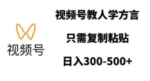 视频号教人学方言,只需复制粘贴,日入多张-互联网资源大全网