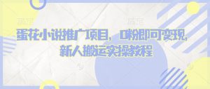蛋花小说推文项目，0粉即可变现，新人搬运实操教程-第一资源库
