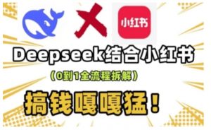 deepseek+小红书打造流量生产线实操课,0到1全流程拆解,搞钱嘎嘎猛-互联网资源大全网