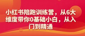 小红书陪跑训练营，从6大维度带你0基础小白，从入门到精通-互联网资源大全网