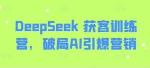 DeepSeek 获客训练营,破局AI引爆营销-第一资源库