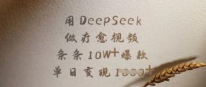 用DeepSeek做疗愈视频,条条10W+爆款,单日变现多张-互联网资源大全网