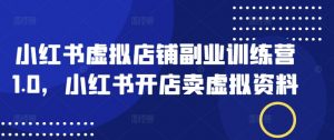 小红书虚拟店铺副业训练营1.0,小红书开店卖虚拟资料-互联网资源大全网