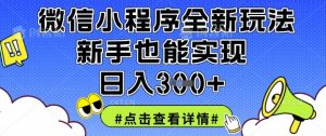 微信小程序全新玩法，新手也能实现日入3张【揭秘】-互联网资源大全网
