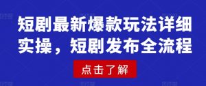 短剧最新爆款玩法详细实操,短剧发布全流程-互联网资源大全网