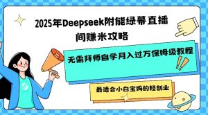 2025年Deepseek附能绿幕直播间挣米攻略无需拜师自学月入过W保姆级教程，最适合小白宝妈的轻创业-互联网资源大全网