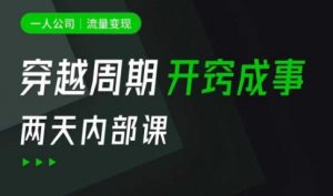一人公司:流量变现课,一人公司的方法模型拆解, 拆解富人思维,流量思维,小老板思维等-第一资源库