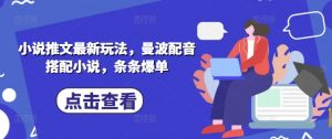 小说推文最新玩法，曼波配音搭配小说，条条爆单-互联网资源大全网