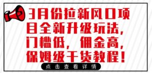 3月份拉新风口项目全新升级玩法,门槛低,佣金高,保姆级干货教程-互联网资源大全网