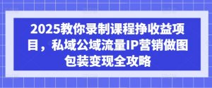 2025教你录制课程挣收益项目,私域公域流量IP营销做图包装变现全攻略-互联网资源大全网