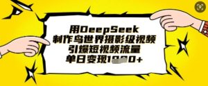 用DeepSeek制作鸟世界摄影级视频，引爆短视频流量，单日变现1k-互联网资源大全网