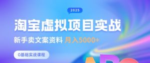 淘宝虚拟项目垂直玩法,新手卖文案资料,月入5k+-互联网资源大全网