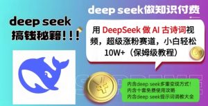 用DeepSeek做AI古诗词视频，超级涨粉赛道，小白轻松涨粉10W+(保姆级教程)-互联网资源大全网