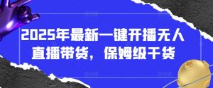 2025年最新一键开播无人直播带货，保姆级干货-互联网资源大全网